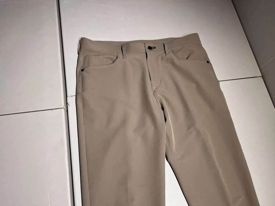 Public Rec Pants 38x32 Khaki Tan Workday Casual Work Polyester 30" Inseam 36x30 - Image 2 of 4