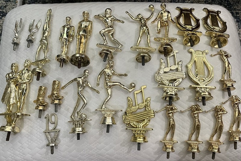 Lot of 25 Variety of Metal Trophy Toppers