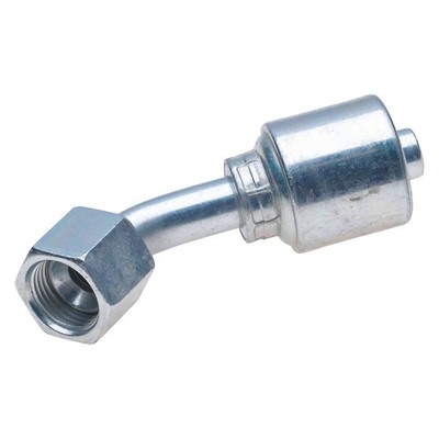 Gates MegaCrimp 3/4'' x 4.58'' Female JIC 37° Flare Swivel 45° Bent Tube Coupling