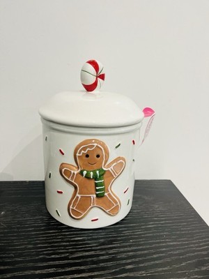 Pfefferminz Quadrat Lebkuchen Keks Plätzchen Dose mit Bonbon Deckel 17CM