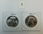 2015 P & D UNC Clad Kennedy Half Dollar Set in CB Flips -Free Shipping - C