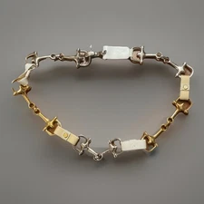 HORSE Silver Tone Horse Bit  Snaffle  CHAIN Belt 36”