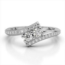 1.04 Ct Simulated Diamond Wedding Engagement Ring 14K Solid White Gold Size 7