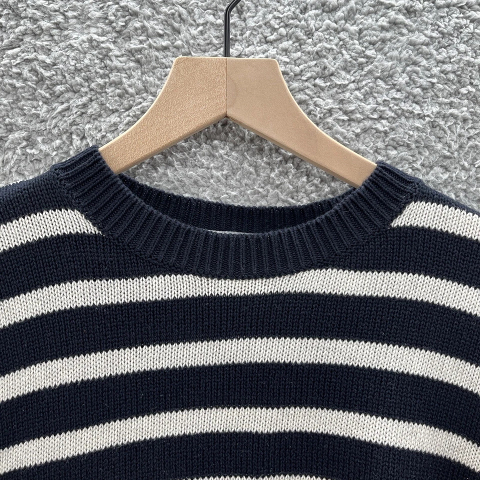 Suéter de cachemir de algodón por otoño para mujer mediano azul marino a rayas relajado náutico Foto 3 de 4