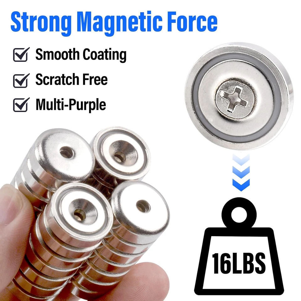 Imanes de neodimio de copa de Base redonda súper fuertes de 20 piezas - Image 4 of 4