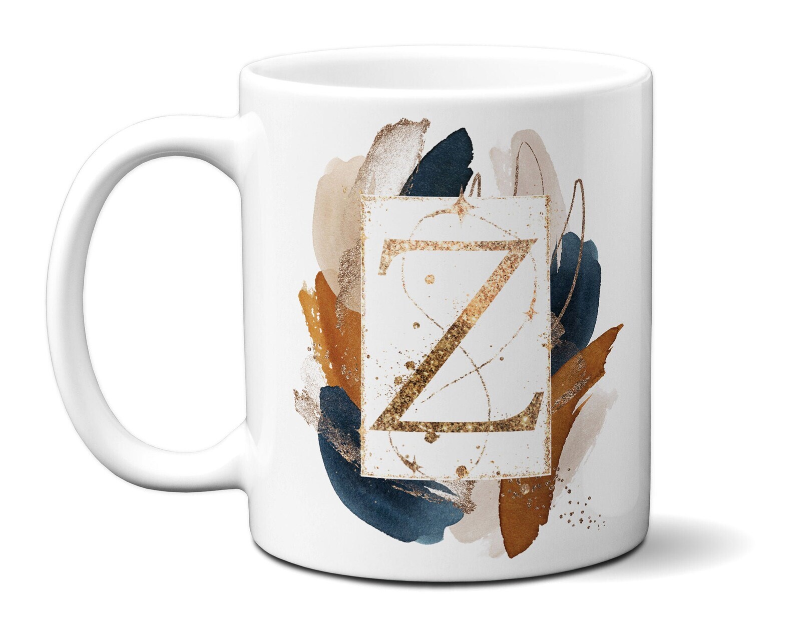 Personalize Name & Initial Letter Monogram Modern Abstract Alphabet Mug Cont