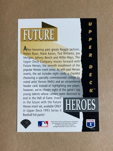 1993 Upper Deck "Future Heroes" Singles Complete Your Set - U Pick - Picture 3 of 21