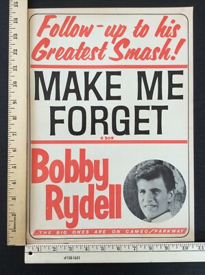 Rare Original VTG 1964 Bobby Rydell Promo Poster Style Music Ad Art Print