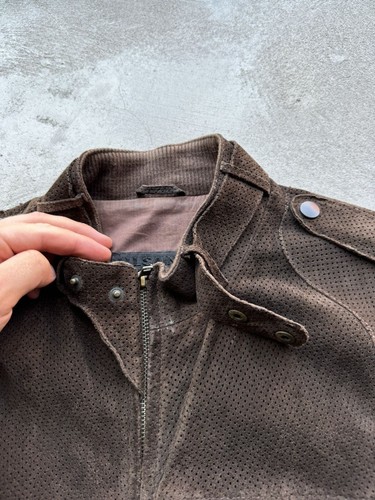 Allsaints Brown Leather Suede Biker Jacket - Picture 4 of 12