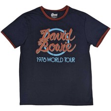 David Bowie - Gira Mundial 1978 - Camiseta Timbre Azul Marino