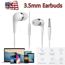 Universal 3.5mm In-Ear Headset Earphone Headphones Earbud w/ Mic for Samsung LG