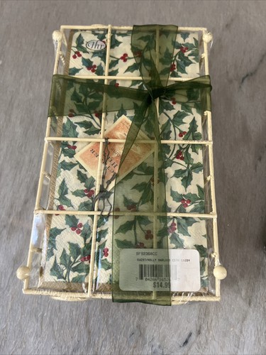 Paper Napkins/Guest Towels Caddy Holly Christmas Tree New 3 packs - Picture 5 of 6