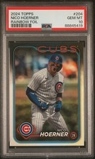 2024 TOPPS 204 NICO HOERNER RAINBOW FOIL PSA 10 GEM MT POP 1