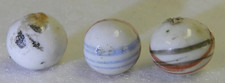 18508m Vintage Group of 3 Peewee German Handmade China Marbles .44 to .46 Inc