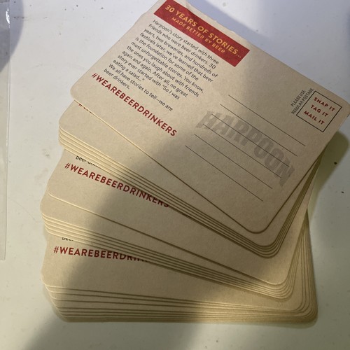 Lot Of 21 Harpoon 30 Years Of Stories Postcard  Beer / Bar Coasters   New - Picture 3 of 3