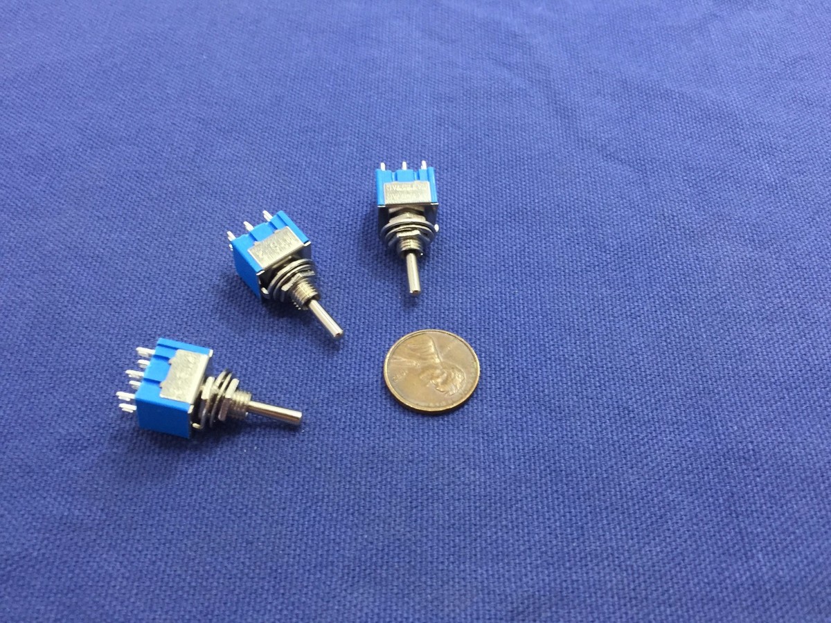 3 Pieces Blue (On) Off (On) Momentary Mini Toggle Switch 1/4 3A