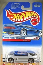 2000 Hot Wheels #65 First Editions 5/36 DEORA II Gray w-HW Logo w/Chrome 5Dot Sp