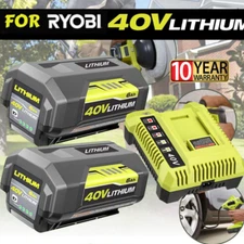 For Ryobi 40V With LED Battery & Charger Lithium-Ion 40-Volt OP406VNM OP40602