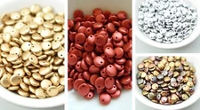 6mm Lentil Top-drilled - Choose Color, Matte Metallic Colors (50 Beads)