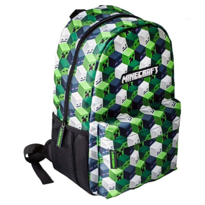 Minecraft Rucksack Schulrucksack Tasche  grün + schwarz  40x 30 x15 cm