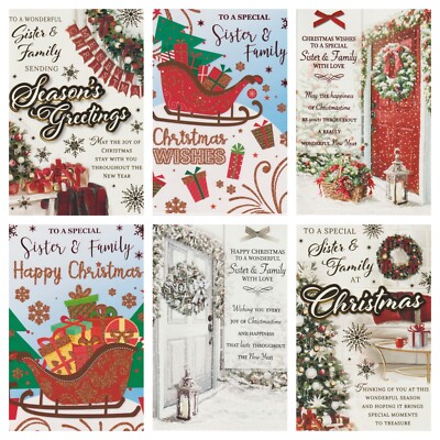 Brother And Sister In Law A5 Size Christmas Card and Red Envelope | UK
