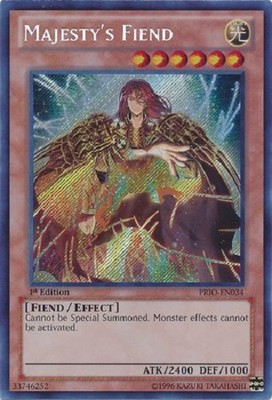 *** MAJESTY'S FIEND *** SECRET RARE 1ST EDITION PRIO-EN034 MINT/NM YUGIOH!