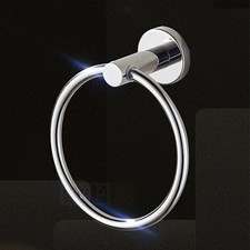 Chrome Round Towel Ring Holder Wall Mounted Kitchen Bathroom Screws Towel Holder