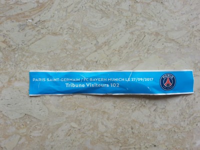 Sammler Ticket Band CL Paris Saint-Germain - FC Bayern München 27.09.17 FCB PSG