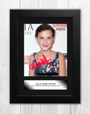 Millie Bobby Brown A4 reproduction photograph signed poster Choice
