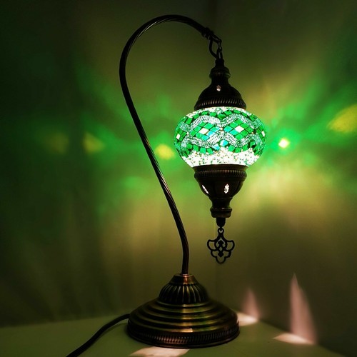 Moroccan Turkish Mosaic Lamp Colourful Glass Handmade Table Desk Light FREE BULB - Picture 48 of 436
