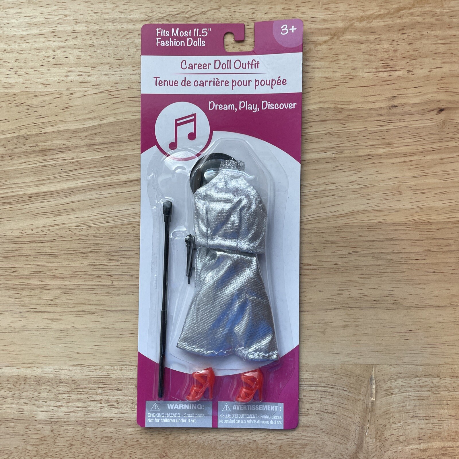 Fashion Doll Clothes For 11.5" Barbie SILVER DRESS Mic and Shoes BNIP Fs