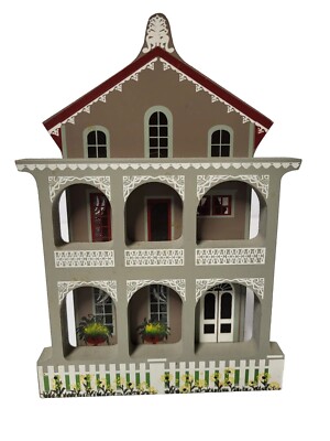 Vintage Signed By Artist Sheila 93 3D Wood Stockton Place Row House Cape May, NJ