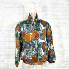 Vintage Coaco Multicolored Patterned Silk Jacket Lightweight Size Small