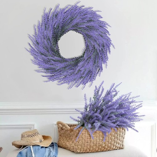 Plantas falsas de lavanda artificial púrpura lavanda exterior interior 14 pulgadas 6 piezas - Imagen 4 de 13