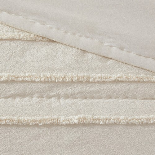 Mercer 3 Piece Cotton Quilt Set with Chenille Trims Full/Queen - Picture 5 of 10