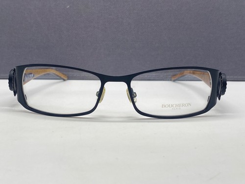 Boucheron Brille Damen Schwarz Strass Holz Bügel Vollrand BEO 141.03 NP: 660€ - Picture 3 of 12