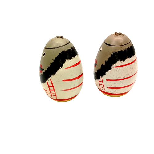 2 Wood PIRATE EGG Figurines Cape Shore of Yarmouth, Maine 2.25" hand-painted - Picture 5 of 8