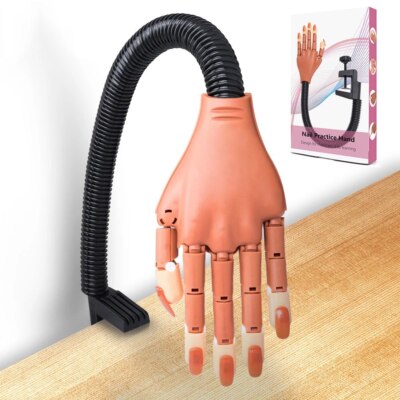 Nail Practice Hand Nail Hand Training 100pcs Nail Tip Nail Art Hands Adjustable