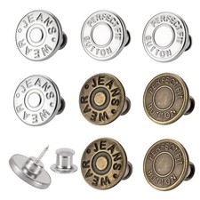 8 Sets 17 mm Adjustable Jean Buttons Pins for Loose Jeans Metal Tightener