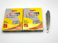 200 Shark Stainless Double Edge Razor Blades + Free Metal Razor