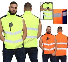 Hi Vis Viz Body Warmer High Visibility Fleece Polyester Gilet Work Waistcoat
