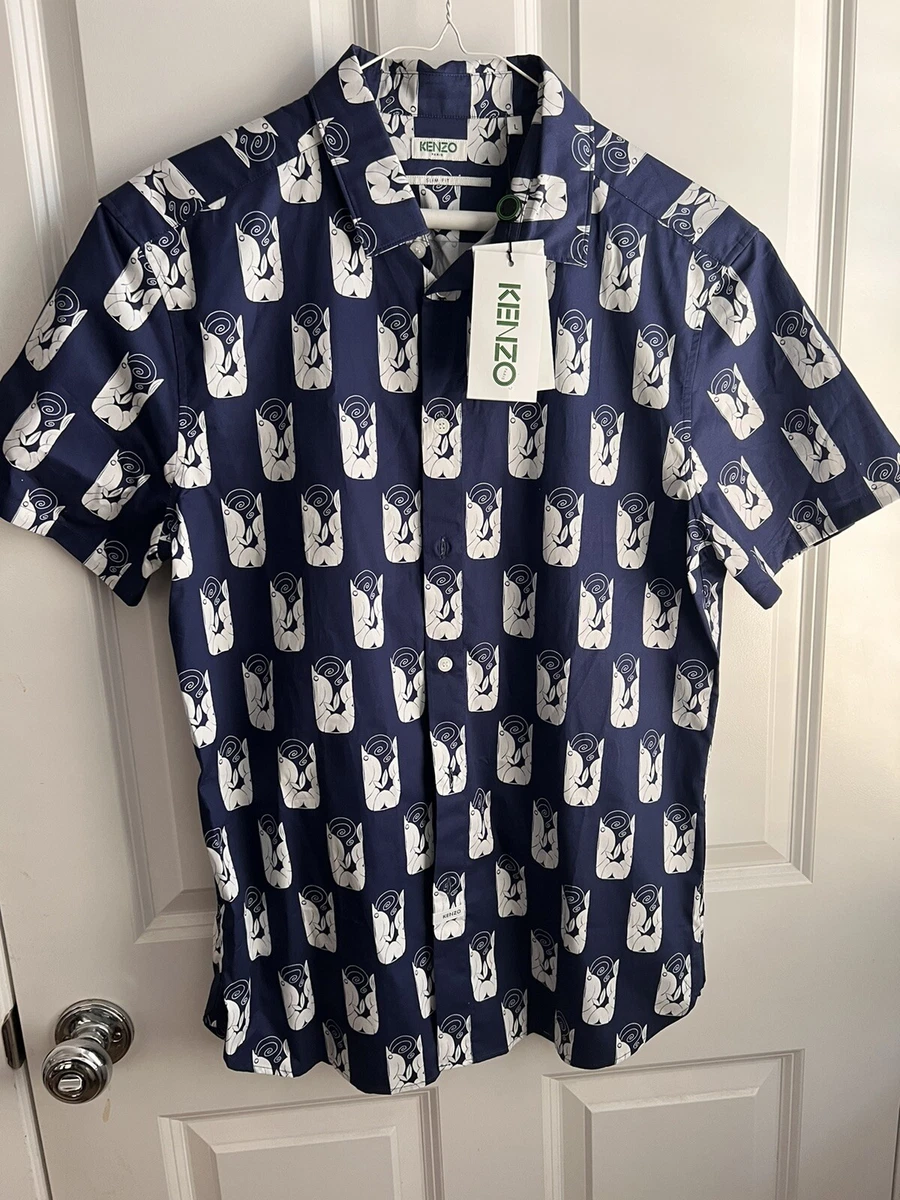 Kenzo S S Button Down Shirt Navy Large BrandNWT eBay