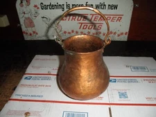 Vintage Hand Forged Hammered Copper Pail planter