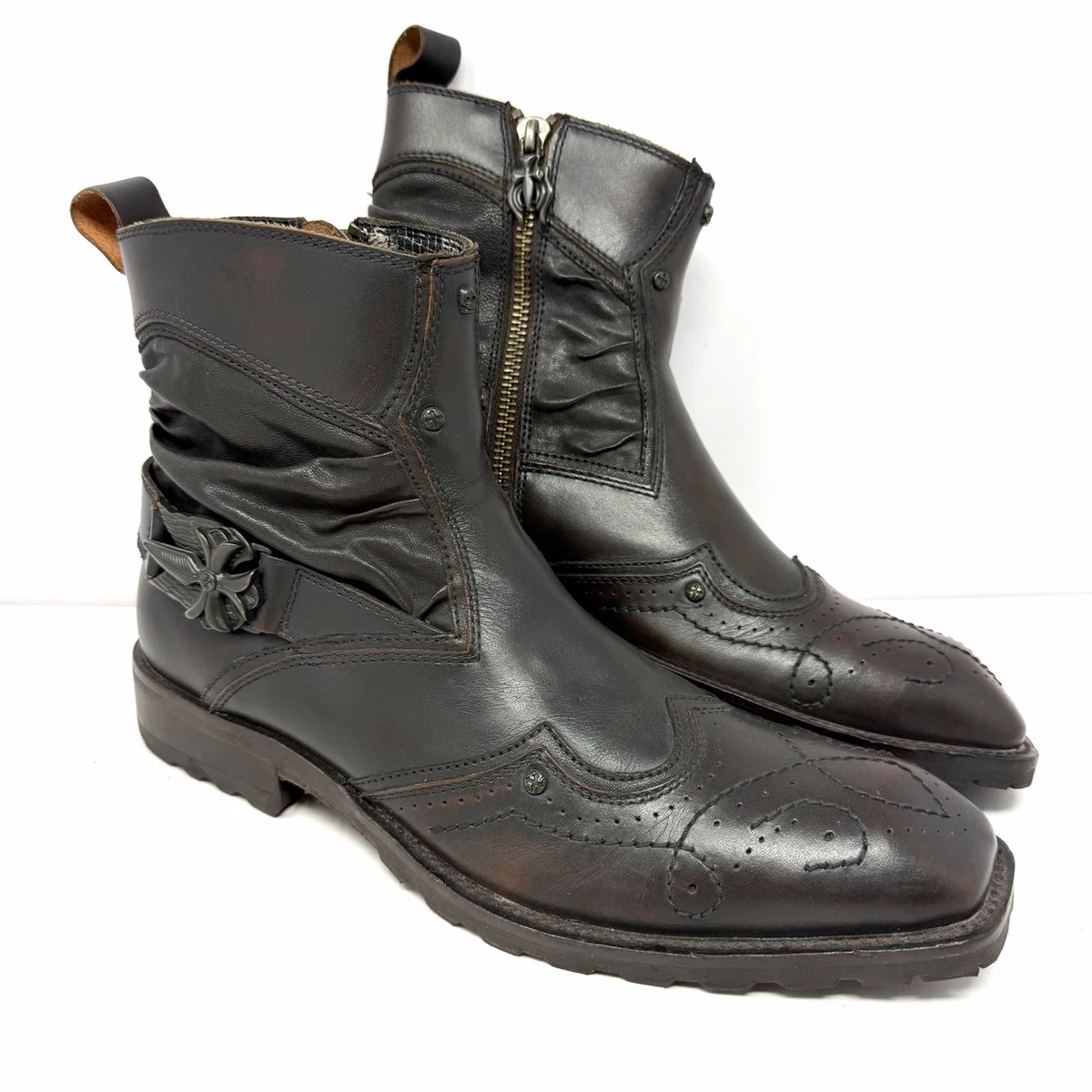 Mark Nason Lounge‎ U Rock Salud Punk Rock Grunge Scene Brown Leather Boots 9 Mark Nason Rock Never Dies 67417 Brown Men main image 2