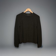 JENNI KAYNE Fisherman Classic Knit Sweater Pullover Black 100 Cotton Sz XS