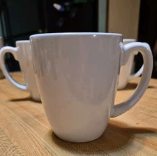 Set of 4 Corelle Coordinates Stoneware Coffee Mugs Medium WHITE  11 oz