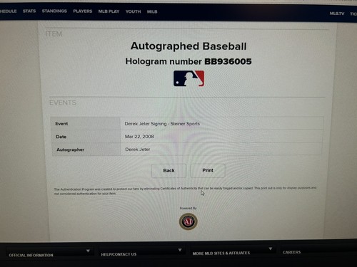Derek Jeter, Alex Rodriguez, Mariano Rivera OMLB 2008 ASG Autographed Ball Set - Picture 10 of 11