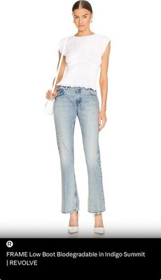 FRAME The Low Boot Bootcut Jeans Women s Blue Light Wash Denim Size 27