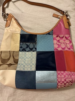 Y2K Coach Patchwork Hobo Shoulder Purse F14650 Signature Logo Bag