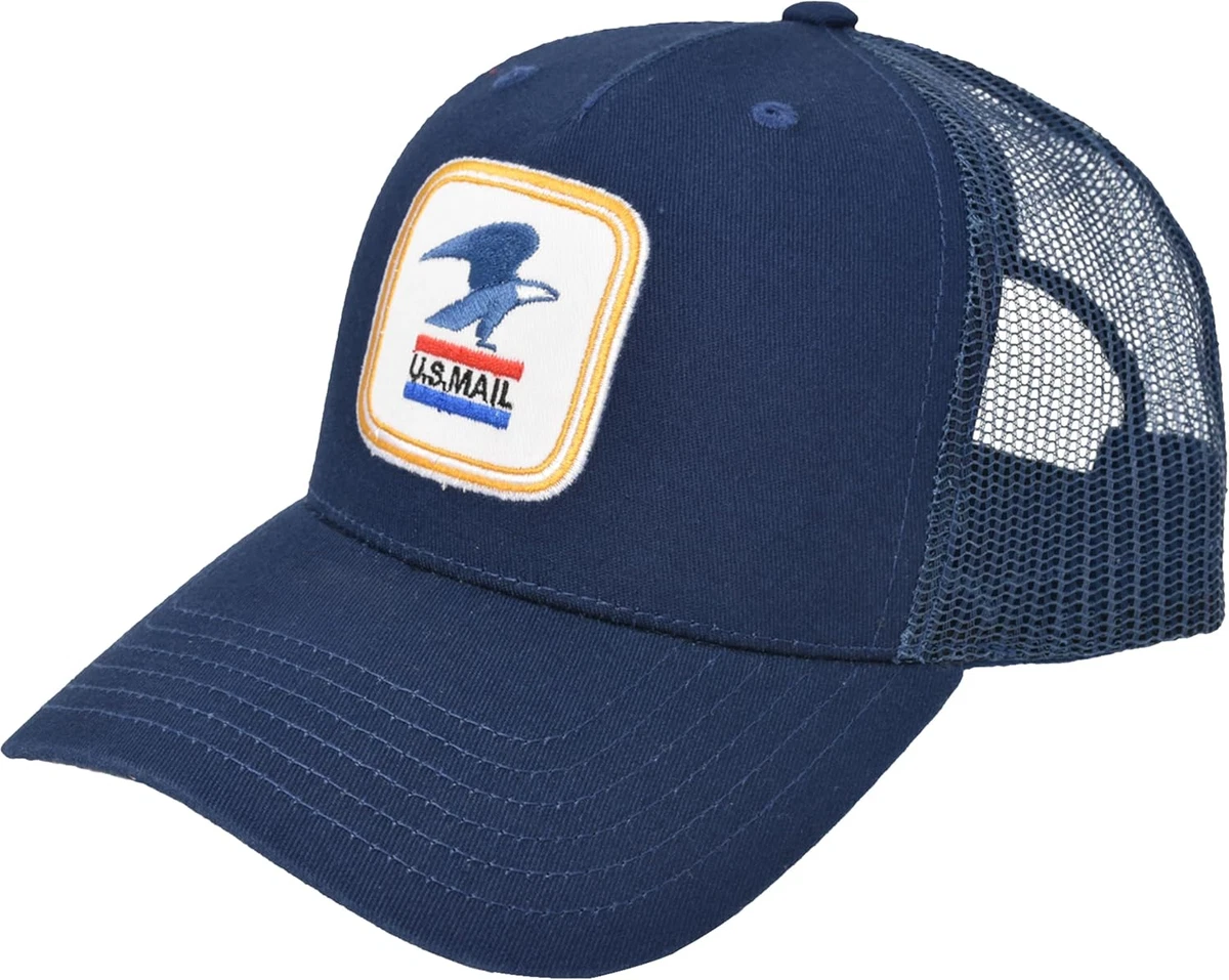 Mail Worker Post Office Postal Worker Trucker Mesh Snapback Cap Light Blue USPS Here main image 4